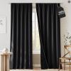 image:imageNICETOWN 100 Black Out Curtains 84 inch Long for Living Room Rod Pocket Blackout Window Treatment Thermal Curtains amp Drapes for Bedroom W52 x L84 2 PanelsBlack