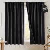 image:imageNICETOWN 100 Black Out Curtains 84 inch Long for Living Room Rod Pocket Blackout Window Treatment Thermal Curtains amp Drapes for Bedroom W52 x L84 2 PanelsBlack
