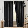 image:imageNICETOWN 100 Black Out Curtains 84 inch Long for Living Room Rod Pocket Blackout Window Treatment Thermal Curtains amp Drapes for Bedroom W52 x L84 2 PanelsBlack