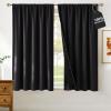 image:imageNICETOWN 100 Black Out Curtains 84 inch Long for Living Room Rod Pocket Blackout Window Treatment Thermal Curtains amp Drapes for Bedroom W52 x L84 2 PanelsBlack