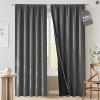 image:imageNICETOWN 100 Black Out Curtains 84 inch Long for Living Room Rod Pocket Blackout Window Treatment Thermal Curtains amp Drapes for Bedroom W52 x L84 2 PanelsGrey