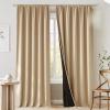 image:imageNICETOWN 100 Black Out Curtains 84 inch Long for Living Room Rod Pocket Blackout Window Treatment Thermal Curtains amp Drapes for Bedroom W52 x L84 2 PanelsBiscotti Beige