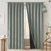 image:imageNICETOWN 100 Black Out Curtains 84 inch Long for Living Room Rod Pocket Blackout Window Treatment Thermal Curtains amp Drapes for Bedroom W52 x L84 2 PanelsSage Green