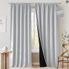 image:imageNICETOWN 100 Black Out Curtains 84 inch Long for Living Room Rod Pocket Blackout Window Treatment Thermal Curtains amp Drapes for Bedroom W52 x L84 2 PanelsGreyish White