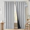 image:imageNICETOWN 100 Black Out Curtains 84 inch Long for Living Room Rod Pocket Blackout Window Treatment Thermal Curtains amp Drapes for Bedroom W52 x L84 2 PanelsGreyish White