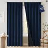 image:imageNICETOWN 100 Black Out Curtains 84 inch Long for Living Room Rod Pocket Blackout Window Treatment Thermal Curtains amp Drapes for Bedroom W52 x L84 2 PanelsNavy Blue