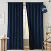 image:imageNICETOWN 100 Black Out Curtains 84 inch Long for Living Room Rod Pocket Blackout Window Treatment Thermal Curtains amp Drapes for Bedroom W52 x L84 2 PanelsNavy Blue