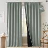 image:imageNICETOWN 100 Black Out Curtains 84 inch Long for Living Room Rod Pocket Blackout Window Treatment Thermal Curtains amp Drapes for Bedroom W52 x L84 2 PanelsSage Green
