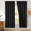 image:imageNICETOWN 100 Black Out Curtains 84 inch Long for Living Room Rod Pocket Blackout Window Treatment Thermal Curtains amp Drapes for Bedroom W52 x L84 2 PanelsBlack