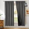 image:imageNICETOWN 100 Black Out Curtains 84 inch Long for Living Room Rod Pocket Blackout Window Treatment Thermal Curtains amp Drapes for Bedroom W52 x L84 2 PanelsGrey