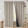 image:imageNICETOWN 100 Black Out Curtains 84 inch Long for Living Room Rod Pocket Blackout Window Treatment Thermal Curtains amp Drapes for Bedroom W52 x L84 2 PanelsNatural