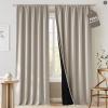 image:imageNICETOWN 100 Black Out Curtains 84 inch Long for Living Room Rod Pocket Blackout Window Treatment Thermal Curtains amp Drapes for Bedroom W52 x L84 2 PanelsNatural
