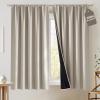image:imageNICETOWN 100 Black Out Curtains 84 inch Long for Living Room Rod Pocket Blackout Window Treatment Thermal Curtains amp Drapes for Bedroom W52 x L84 2 PanelsNatural