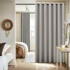 image:imageNICETOWN 100 Blackout Linen Curtain for Patio Sliding Door W100 x L84 in Room Divider Curtain for Bedromm 2Sided Faux Linen Physical Shading Thermal Insulated Privacy Drape Natural 1 PanelSilver Gray
