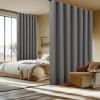 image:imageNICETOWN 100 Blackout Linen Curtain for Patio Sliding Door W100 x L84 in Room Divider Curtain for Bedromm 2Sided Faux Linen Physical Shading Thermal Insulated Privacy Drape Natural 1 PanelGrey