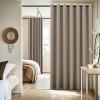 image:imageNICETOWN 100 Blackout Linen Curtain for Patio Sliding Door W100 x L84 in Room Divider Curtain for Bedromm 2Sided Faux Linen Physical Shading Thermal Insulated Privacy Drape Natural 1 PanelTaupe