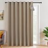 image:imageNICETOWN 100 Blackout Linen Curtain for Patio Sliding Door W100 x L84 in Room Divider Curtain for Bedromm 2Sided Faux Linen Physical Shading Thermal Insulated Privacy Drape Natural 1 PanelTaupe