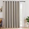 image:imageNICETOWN 100 Blackout Linen Curtain for Patio Sliding Door W100 x L84 in Room Divider Curtain for Bedromm 2Sided Faux Linen Physical Shading Thermal Insulated Privacy Drape Natural 1 PanelNatural