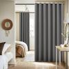 image:imageNICETOWN 100 Blackout Linen Curtain for Patio Sliding Door W100 x L84 in Room Divider Curtain for Bedromm 2Sided Faux Linen Physical Shading Thermal Insulated Privacy Drape Natural 1 PanelGrey