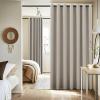 image:imageNICETOWN 100 Blackout Linen Curtain for Patio Sliding Door W100 x L84 in Room Divider Curtain for Bedromm 2Sided Faux Linen Physical Shading Thermal Insulated Privacy Drape Natural 1 PanelNatural