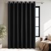 image:imageNICETOWN 100 Blackout Linen Curtain for Patio Sliding Door W100 x L84 in Room Divider Curtain for Bedromm 2Sided Faux Linen Physical Shading Thermal Insulated Privacy Drape Natural 1 PanelBlack