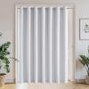 image:imageNICETOWN 100 Blackout Linen Curtain for Patio Sliding Door W100 x L84 in Room Divider Curtain for Bedromm 2Sided Faux Linen Physical Shading Thermal Insulated Privacy Drape Natural 1 PanelWhite