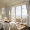 image:imageNICETOWN 100 Blackout Linen Curtain for Patio Sliding Door W100 x L84 in Room Divider Curtain for Bedromm 2Sided Faux Linen Physical Shading Thermal Insulated Privacy Drape Natural 1 PanelNatural