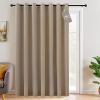 image:imageNICETOWN 100 Blackout Linen Curtain for Patio Sliding Door W100 x L84 in Room Divider Curtain for Bedromm 2Sided Faux Linen Physical Shading Thermal Insulated Privacy Drape Natural 1 PanelTaupe
