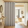 image:imageNICETOWN 100 Blackout Linen Curtain for Patio Sliding Door W100 x L84 in Room Divider Curtain for Bedromm 2Sided Faux Linen Physical Shading Thermal Insulated Privacy Drape Natural 1 PanelNatural