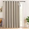 image:imageNICETOWN 100 Blackout Linen Curtain for Patio Sliding Door W100 x L84 in Room Divider Curtain for Bedromm 2Sided Faux Linen Physical Shading Thermal Insulated Privacy Drape Natural 1 PanelNatural