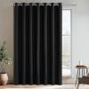 image:imageNICETOWN 100 Blackout Linen Curtain for Patio Sliding Door W100 x L84 in Room Divider Curtain for Bedromm 2Sided Faux Linen Physical Shading Thermal Insulated Privacy Drape Natural 1 PanelBlack
