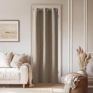 image:imageNICETOWN 100 Blackout Linen Curtain for Patio Sliding Door W100 x L84 in Room Divider Curtain for Bedromm 2Sided Faux Linen Physical Shading Thermal Insulated Privacy Drape Natural 1 PanelTaupe