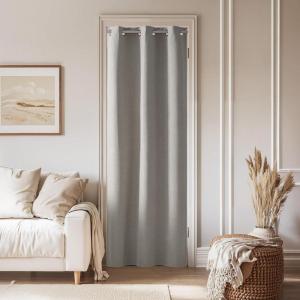 image:imageNICETOWN 100 Blackout Linen Curtain for Patio Sliding Door W100 x L84 in Room Divider Curtain for Bedromm 2Sided Faux Linen Physical Shading Thermal Insulated Privacy Drape Natural 1 PanelSilver Gray