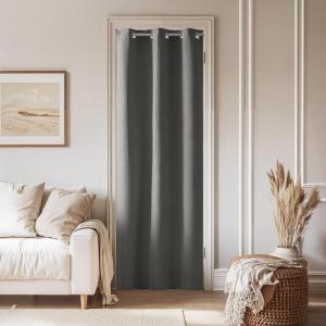 image:imageNICETOWN 100 Blackout Linen Curtain for Patio Sliding Door W100 x L84 in Room Divider Curtain for Bedromm 2Sided Faux Linen Physical Shading Thermal Insulated Privacy Drape Natural 1 PanelGrey