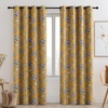 image:imageNICETOWN 100 Blackout Curtains for Bedroom Room Darkening Plylux Black Curtains 84 Inch Long Thermal Insulated Grommet Window Drapes for Living Room 52 W x 84 L 2 PanelsAntique Floraison Oak Brown