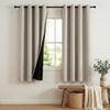 image:imageNICETOWN 100 Blackout Curtains for Bedroom Room Darkening Plylux Black Curtains 84 Inch Long Thermal Insulated Grommet Window Drapes for Living Room 52 W x 84 L 2 PanelsNatural