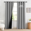 image:imageNICETOWN 100 Blackout Curtains for Bedroom Room Darkening Plylux Black Curtains 84 Inch Long Thermal Insulated Grommet Window Drapes for Living Room 52 W x 84 L 2 PanelsSilver Grey