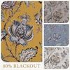 image:imageNICETOWN 100 Blackout Curtains for Bedroom Room Darkening Plylux Black Curtains 84 Inch Long Thermal Insulated Grommet Window Drapes for Living Room 52 W x 84 L 2 PanelsAntique Floraison Oak Brown