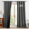 image:imageNICETOWN 100 Blackout Curtains for Bedroom Room Darkening Plylux Black Curtains 84 Inch Long Thermal Insulated Grommet Window Drapes for Living Room 52 W x 84 L 2 PanelsGrey