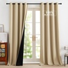 image:imageNICETOWN 100 Blackout Curtains for Bedroom Room Darkening Plylux Black Curtains 84 Inch Long Thermal Insulated Grommet Window Drapes for Living Room 52 W x 84 L 2 PanelsBiscotti Beige