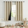 image:imageNICETOWN 100 Blackout Curtains for Bedroom Room Darkening Plylux Black Curtains 84 Inch Long Thermal Insulated Grommet Window Drapes for Living Room 52 W x 84 L 2 PanelsCream