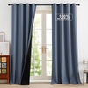image:imageNICETOWN 100 Blackout Curtains for Bedroom Room Darkening Plylux Black Curtains 84 Inch Long Thermal Insulated Grommet Window Drapes for Living Room 52 W x 84 L 2 PanelsStone Blue