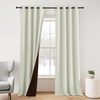 image:imageNICETOWN 100 Blackout Curtains for Bedroom Room Darkening Plylux Black Curtains 84 Inch Long Thermal Insulated Grommet Window Drapes for Living Room 52 W x 84 L 2 PanelsLight Beige