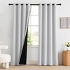 image:imageNICETOWN 100 Blackout Curtains for Bedroom Room Darkening Plylux Black Curtains 84 Inch Long Thermal Insulated Grommet Window Drapes for Living Room 52 W x 84 L 2 PanelsGreyish White