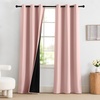 image:imageNICETOWN 100 Blackout Curtains for Bedroom Room Darkening Plylux Black Curtains 84 Inch Long Thermal Insulated Grommet Window Drapes for Living Room 52 W x 84 L 2 PanelsPeach Pink