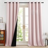 image:imageNICETOWN 100 Blackout Curtains for Bedroom Room Darkening Plylux Black Curtains 84 Inch Long Thermal Insulated Grommet Window Drapes for Living Room 52 W x 84 L 2 PanelsPink
