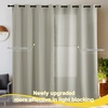 image:imageNICETOWN 100 Blackout Curtains for Bedroom Room Darkening Plylux Black Curtains 84 Inch Long Thermal Insulated Grommet Window Drapes for Living Room 52 W x 84 L 2 PanelsLight Beige
