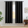 image:imageNICETOWN 100 Blackout Curtains for Bedroom Room Darkening Plylux Black Curtains 84 Inch Long Thermal Insulated Grommet Window Drapes for Living Room 52 W x 84 L 2 PanelsBlack
