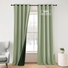 image:imageNICETOWN 100 Blackout Curtains for Bedroom Room Darkening Plylux Black Curtains 84 Inch Long Thermal Insulated Grommet Window Drapes for Living Room 52 W x 84 L 2 PanelsOlive Green