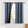 image:imageNICETOWN 100 Blackout Curtains for Bedroom Room Darkening Plylux Black Curtains 84 Inch Long Thermal Insulated Grommet Window Drapes for Living Room 52 W x 84 L 2 PanelsStone Blue